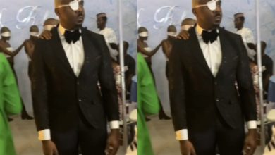 “One eyed man is king in the land of the Blind” Socialite Pretty Mike attends wedding as a one-eyed man leading the blind [video]