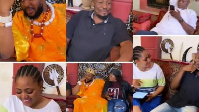 “She’s is now a politician” – Jnr Pope teases Regina Daniels as they link up on set with other stars - [Video]