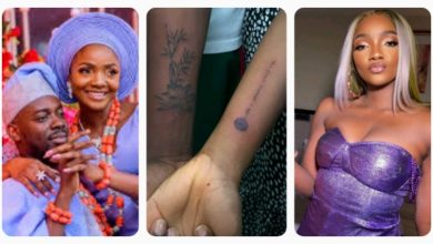 Singers, Adekunle Gold & Wife, Simi Get Matching Tattoos To Celebrate Their 4th Wedding Anniversary (PHOTOS)