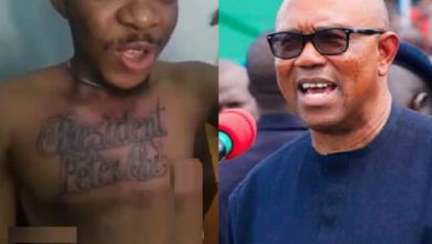 Obidient man faces ridicule as he permanently tattoos 'President Peter Obi' on his chest [Video]