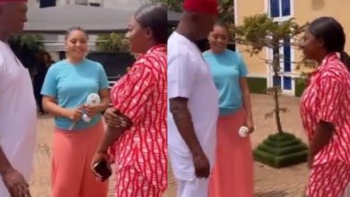 Yvonne Jegede shares moment Ned Nwoko paid her a surprise visit on movie set with Regina Daniels – [Video]