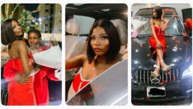 “Dem Suppose Use C0rd W!pe You For Lying”- Netizens Slam James Brown Sister After She Showed Off New Benz Bought By Her Boyfriend (PHOTOS)