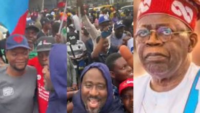 "Even chose Psquare's song"- Desmond Elliot storms the streets over Tinubu's presidential win