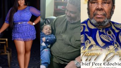 “A legend with a heart of gold” Judy Austin hails father-in-law, Pete Edochie as he clocks 76