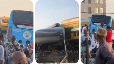 JUST IN: Many feared de@d and several others !njured after a train collided with BRT bus (Photos/Videos)