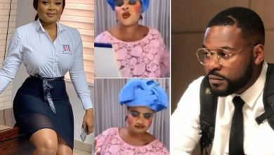 “This rap isn’t rapping”-Bimbo Ademoye ‘wow’ netizens with rare rap skills as she jumps on Falz’s Mr. Yakubu challenge