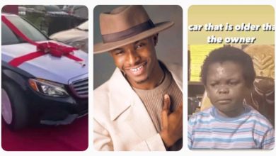 “A Car That Is Older Than The Owner, Giving Grandfather Vibes”- Netizens M0ck Kanaga Fans For Gifting Him An Old Benz (PHOTOS/VIDEO)