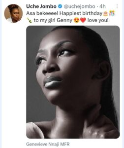 "Asa Bekee, My Genny I Love You"- Actress Uche Jombo Celebrates Genevieve Nnaji On Her 44th Birthday 