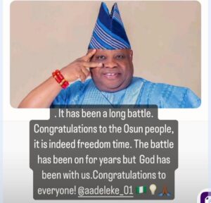 Davido reacts as Supreme Court affirms his Uncle, Ademola Adeleke, as governor of Osun state