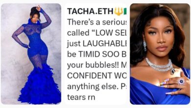 “I’m Drinking Your Te@rs, My Mother Raised A Confident Woman……”- Tacha Sl@ms Those Criticizing Her 15 Million Naira AMVCA Outfit