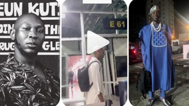 Singer Seun Kuti Leaves Nigeria For Switzerland Hours After Being Released From Prison For A§§aulting A Policeman (Video)