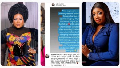 Actress Nkechi Blessing schools her colleague Adanma Luke after she came online to accuse AMVCA organizers of ignoring Asaba actors