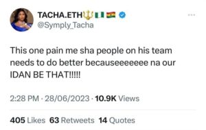 Tacha on Davido