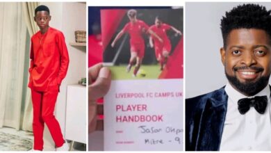 “Na The Next Okocha Be This” Reactions As Basketmouth Enrols His Son At Liverpool Football Academy 