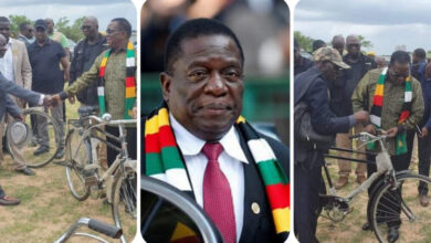 Zimbabwe President Donates 54 Bicycles To Village Heads As Christmas Gift (PHOTOS)