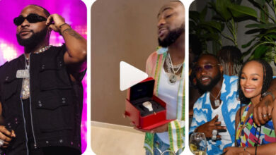 Davido Gift His Cousin, Folasade A Diamond Wristwatch Worth Millions For Being His Best Staff (VIDEO)