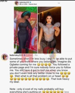 he Cost Of My Nails Alone Will Buy Everything She's Putting On" - Crossdresser, Bobrisky, Replies Troll ; Her Husband Reacts (DETAILS)