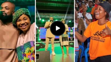 Moment Gospel Singer, Mercy Chinwo And Her Husband, Blessed, Offer Scholarships To Students At A Concert (VIDEO, PHOTOS)