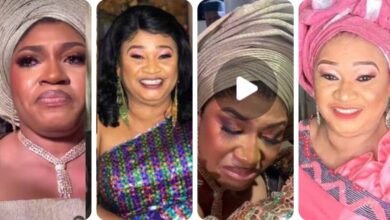 “Most painful moment.. it is well” – Netizens react as daughter of late actress Rachael Oniga shed tears as she gets married (VIDEO)