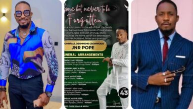 Family of Late Nollywood Actor, Jnr Pope Finally announces his funeral arrangements (PHOTO)