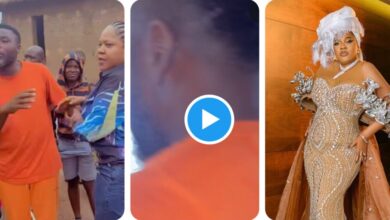 “Don’t eat too much” – Actor Ibrahim Chatta Teases Toyin Abraham Over Her Weight As She Visits His Film Village (VIDEO)