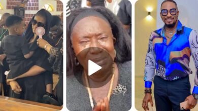 “They should leave Junior Pope’s wife alone. Leave her alone let his soul rest in peace” — Nollywood Veterans, Rita Edochie And Chinwe Owoh Pleads In Tears As Jnr. Pope Is Laid To Rest Today In Enugu (VIDEO)