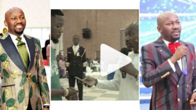 “Staged….” – Netizens Reacts As Apostle Johnson Suleman Blessed A Youngman With 25 Million Naira During Churh Service (VIDEO)