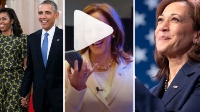 Barrack Obama And His Wife, Michelle Show Support For US Presidential Aspirant, Kamala Harris (VIDEO)