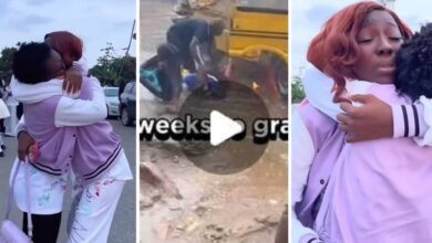 Nigerian Lady And Her Friend Escape D£ath As Commercial Bus Catches F!re Weeks Before University Graduation (VIDEO, PHOTOS