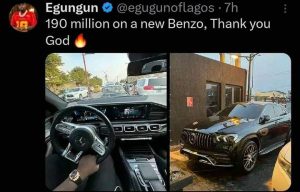 Egungun Of Lagos Purchases A New Benz Worth 190 Million Naira (PHOTOS)