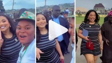 Davido’s Cousin, Adenike Adeleke, visits NYSC camp, makes donations (VIDEO)