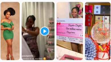 BBNaija’s Chizoba Receives N2M Cheque, Money Bouquet, Money Cakes, Others From Fans (VIDEO)