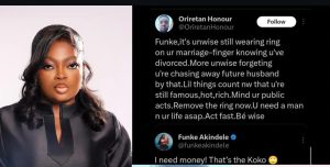 "Stop Wearing Ring On Your Finger When You Are Divorced, You Need A Man ASAP"- Mr Unwise Advises Funke Akindele, She Responds