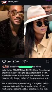 “Hope 2Face Knows?” – Blogger Cutie Juls Makes Strong Allegations Against His New Girlfriend And How She Once Allegedly B£ at Up Her Ex-boyfriend (DETAILS)