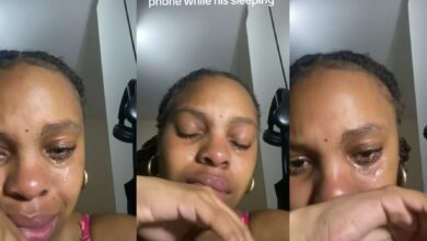 Lady bursts into tears after going through her man's phone