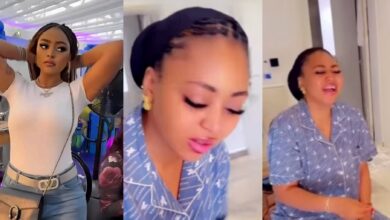 Regina Daniels devours wraps of fufu amid marriage controversy