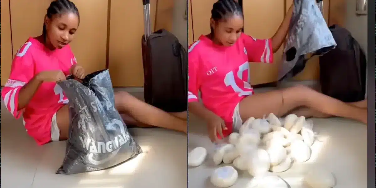 Birthday girl gets sack of 'fufu' from father after demanding food tray as gift