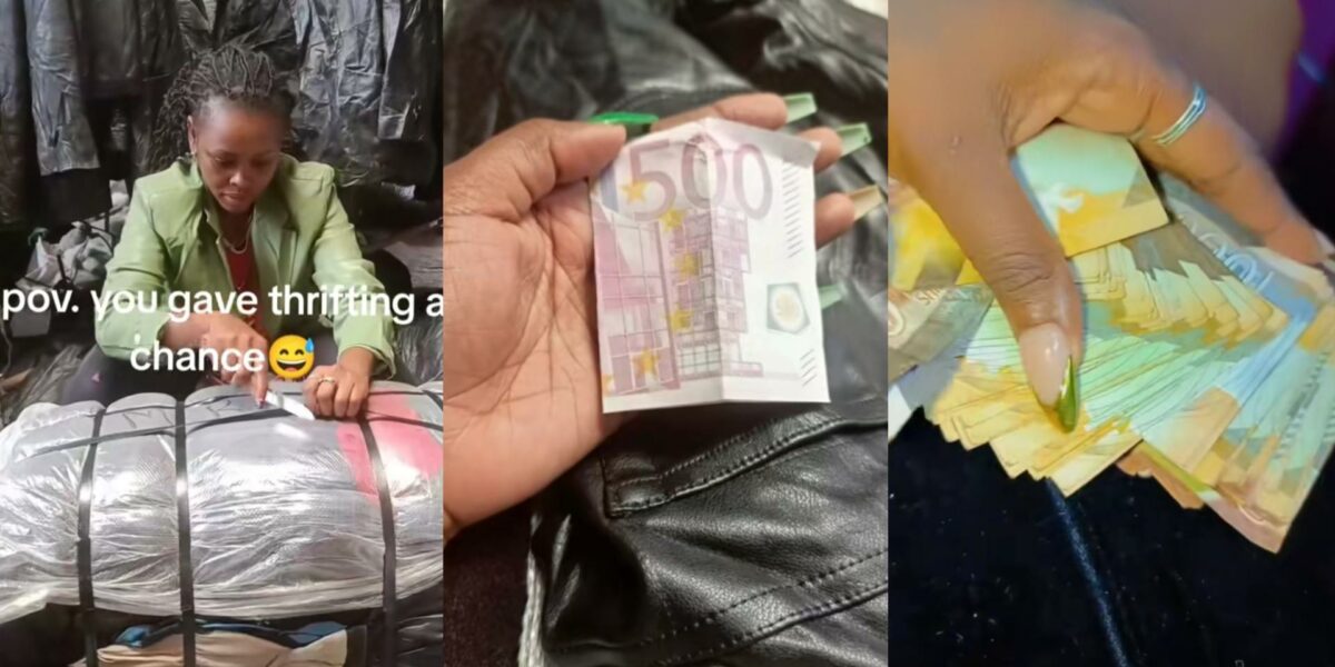 Thrift seller overjoyed as she finds foreign currency in bale of clothes