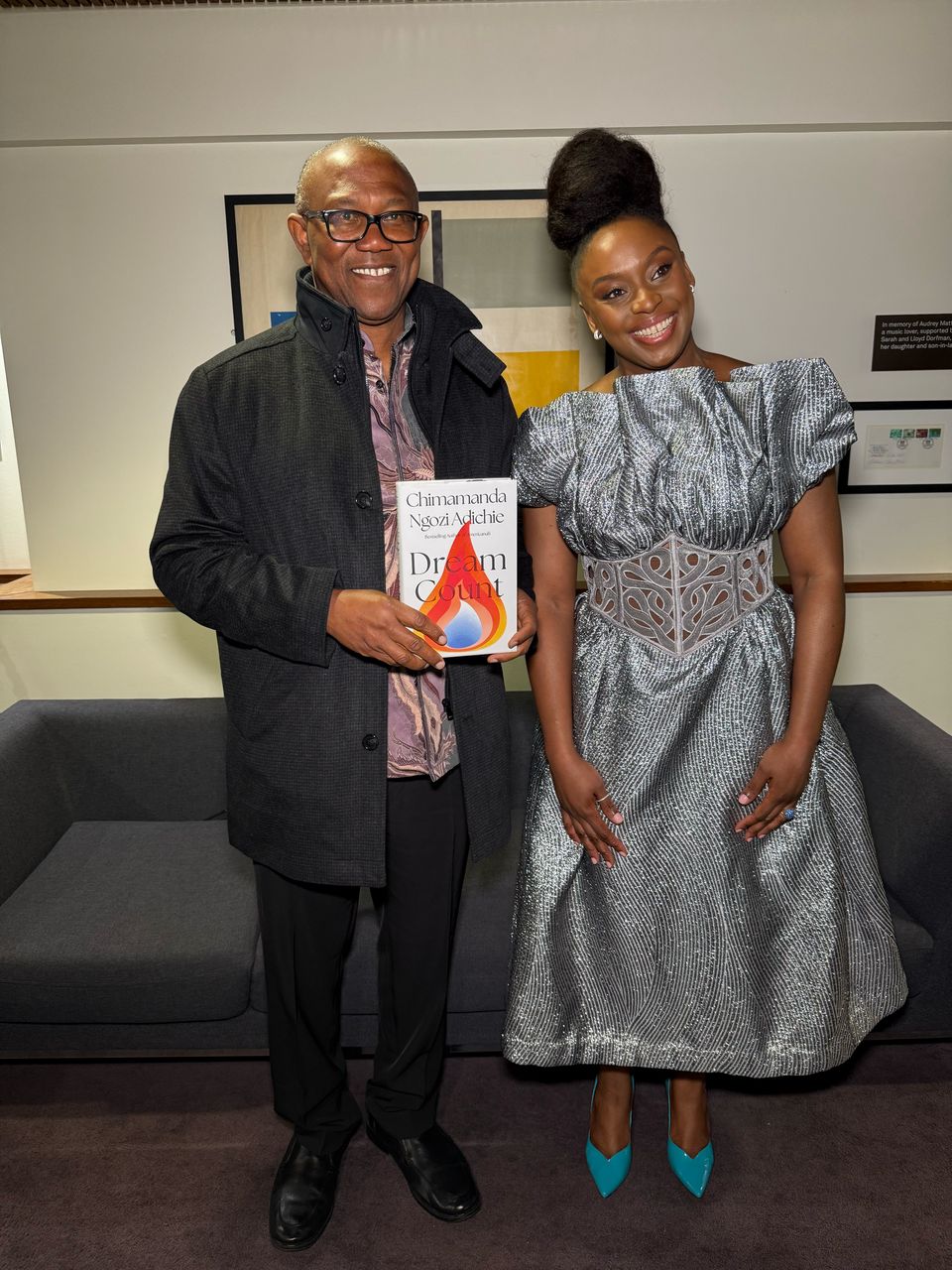 Peter Obi attends Chimamanda Adichie's book launch in London